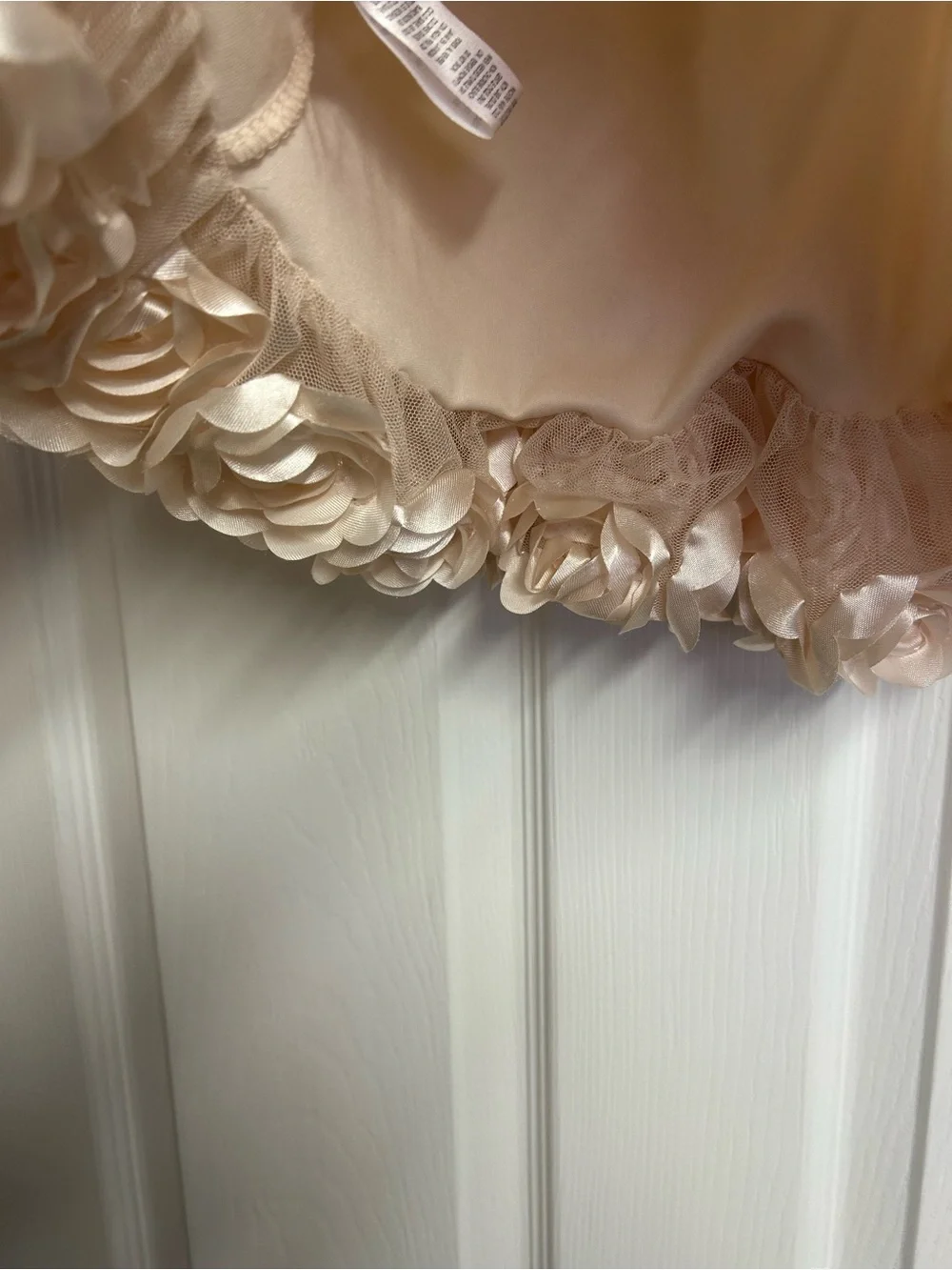 Blueberi Boulevard Champagne Dress With Roses and Coat With Roses Print